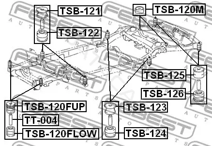 Сайлентблок балки / подрамника FEBEST TSB-122