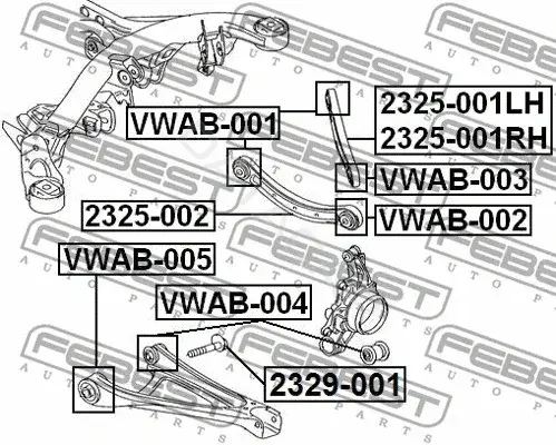 Сайлентблок рычага FEBEST VWAB-004