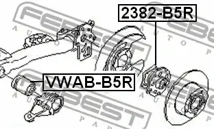 Сайлентблок балки / подрамника FEBEST VWAB-B5R