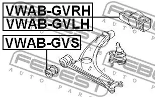 Сайлентблок рычага FEBEST VWAB-GVS