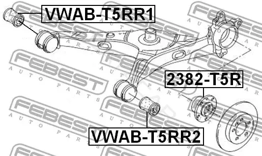 Сайлентблок рычага FEBEST VWAB-T5RR2