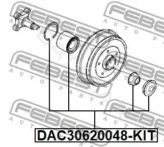 Подшипник ступицы FEBEST DAC30620048-KIT
