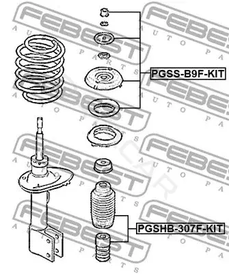 Пыльники и отбойники амортизатора FEBEST PGSHB-307F-KIT