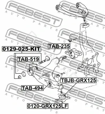 Болт подвески FEBEST 0129-025-KIT