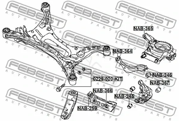 Болт подвески FEBEST 0229-020-KIT