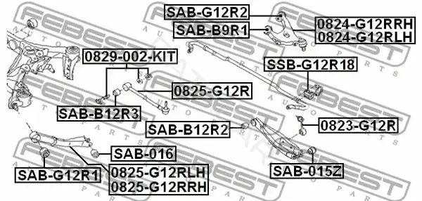 Болт подвески FEBEST 0829-002-KIT