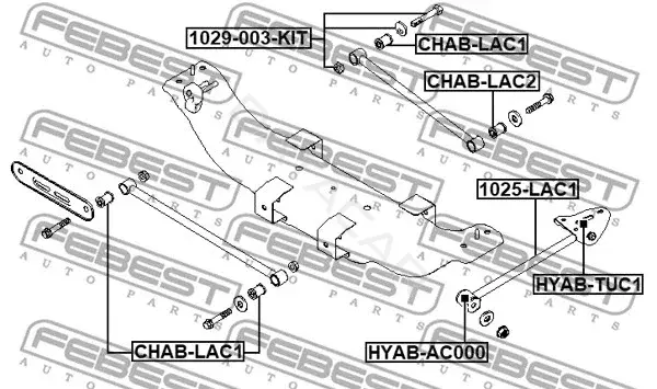 Болт подвески FEBEST 1029-003-KIT