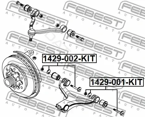 Болт подвески FEBEST 1429-001-KIT