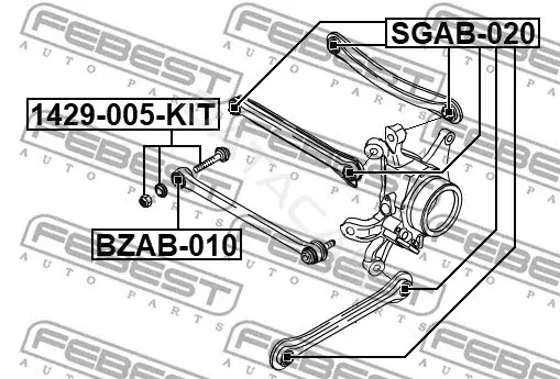 Болт подвески FEBEST 1429-005-KIT