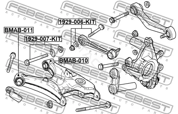 Болт подвески FEBEST 1929-007-KIT