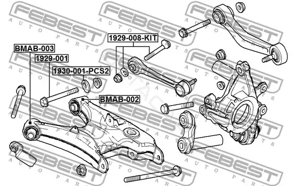 Болт подвески FEBEST 1929-008-KIT