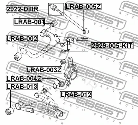 Болт подвески FEBEST 2929-005-KIT