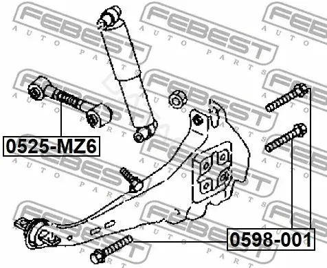 Болт подвески FEBEST 0598-001