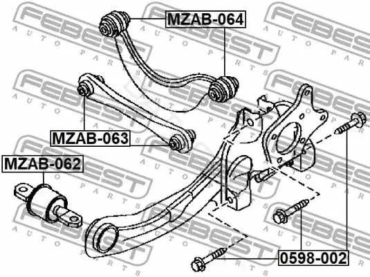 Болт подвески FEBEST 0598-002