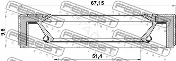 Сальник ступицы FEBEST 95GAY-53671010X