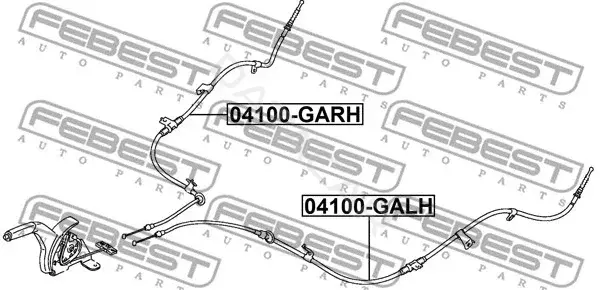 Трос ручника FEBEST 04100-GARH