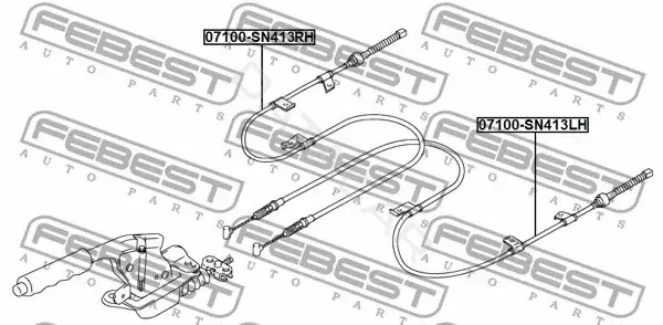 Трос ручника FEBEST 07100-SN413RH