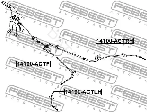 Трос ручника FEBEST 14100-ACTF