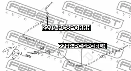 Трос ручника FEBEST 2299-PCSPORLH