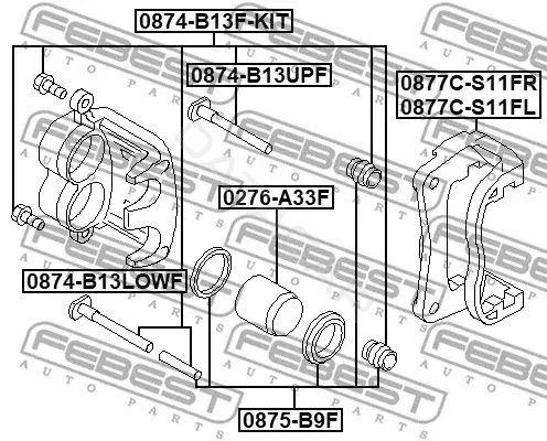 Направляющая тормозного суппорта FEBEST 0874-B13F-KIT