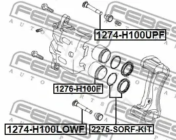 Направляющая тормозного суппорта FEBEST 1274-H100LOWF