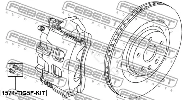 Направляющая тормозного суппорта FEBEST 1574-TIG5F-KIT