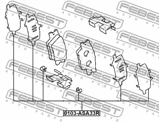 Ремкомплект тормозных колодок FEBEST 0103-ASA33R