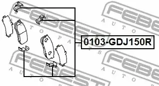 Ремкомплект тормозных колодок FEBEST 0103-GDJ150R