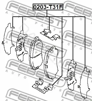 Ремкомплект тормозных колодок FEBEST 0203-T31F
