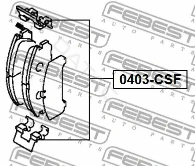 Ремкомплект тормозных колодок FEBEST 0403-CSF