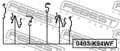 Ремкомплект тормозных колодок FEBEST 0403-K94WF