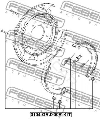 Ремкомплект тормозных колодок FEBEST 0104-GRJ200R-KIT