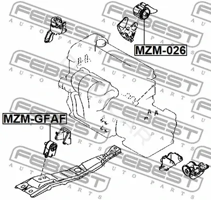 Подушка двигателя (Опора) FEBEST MZM-026