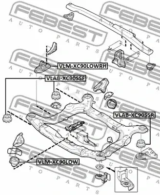 Подушка двигателя (Опора) FEBEST VLM-XC90LOWRH