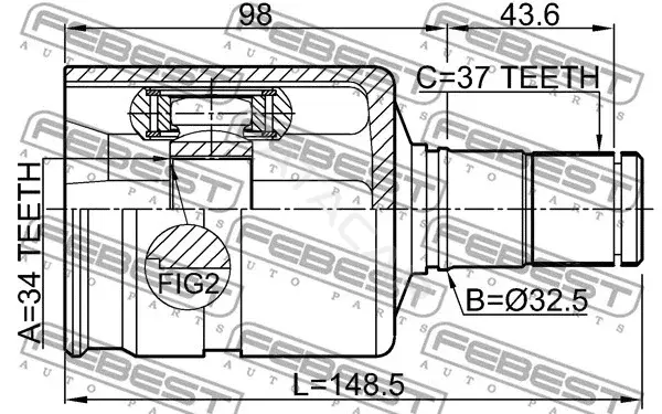 Шрус FEBEST 2311-5N1LH