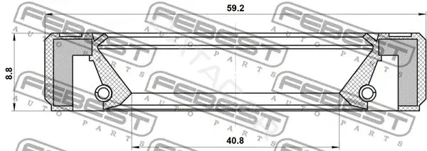 Сальник коленвала FEBEST 95GBY-42590909L
