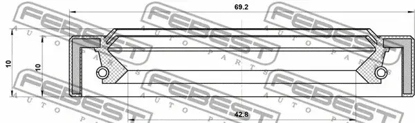 Сальник коленвала FEBEST 95IAS-44691010X
