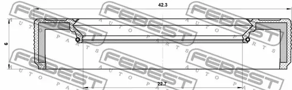 Сальник коленвала FEBEST 95LBY-24420606R