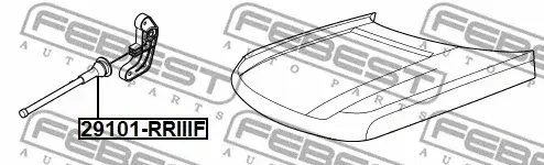 Трос капота FEBEST 29101-RRIII