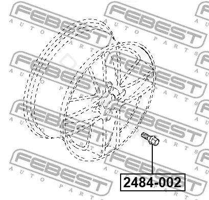 Болт колесный FEBEST 2485B-002