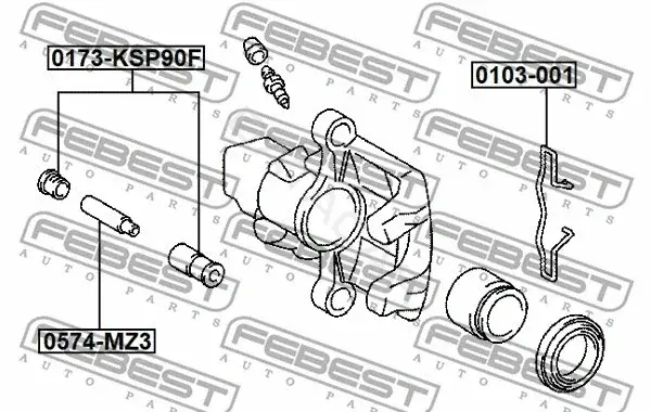 Пружина тормозных колодок FEBEST 0103-001