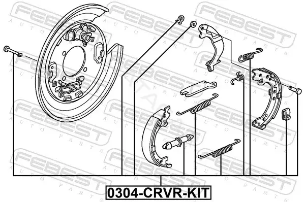 Ремкомплект тормозных колодок FEBEST 0304-CRVR-KIT