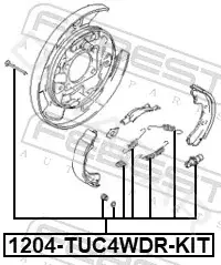 Ремкомплект тормозных колодок FEBEST 1204-TUC4WDR-KIT