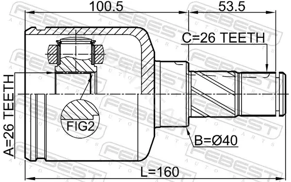 Шрус FEBEST 3511-NL32WDMTLH
