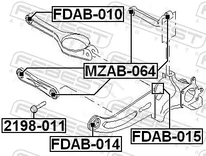 Болт подвески FEBEST 2198-011