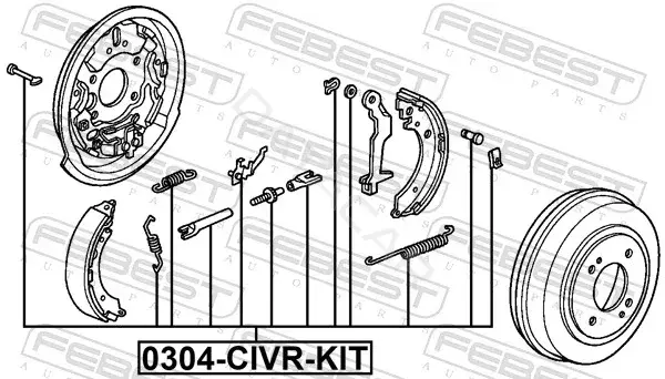 Ремкомплект тормозных колодок FEBEST 0304-CIVR-KIT
