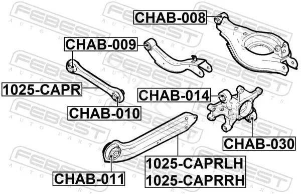Втулки стабилизатора FEBEST CHAB-030
