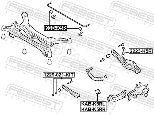Втулки стабилизатора FEBEST KAB-K5RR