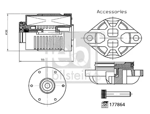 Фильтр масляный муфты Haldex FEBI 177864