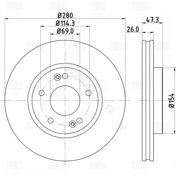 Тормозные диски TRIALLI DF073311